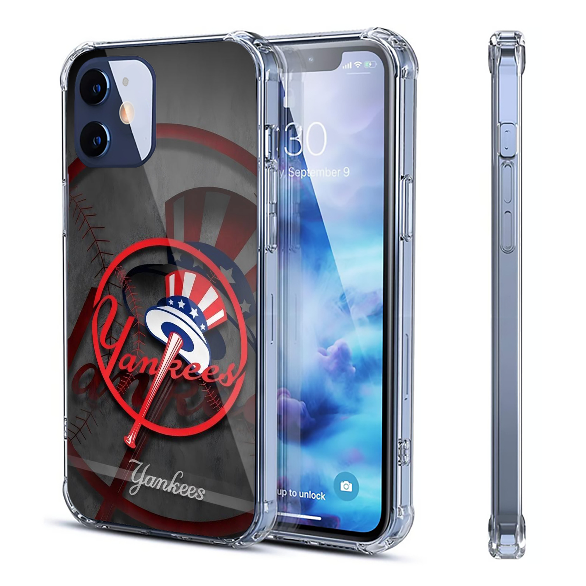 New York Yankees 97 Clear IPhone 12 Case – Soft TPU With UV Print – Enhanced Drop Protection, Precise Fit, Anti-Fingerprint, Customizable Design, Scratch-Resistant, Yellow-Resistant